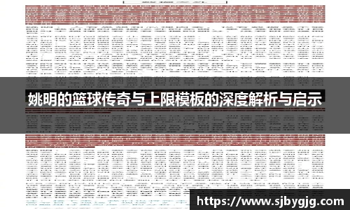 姚明的篮球传奇与上限模板的深度解析与启示